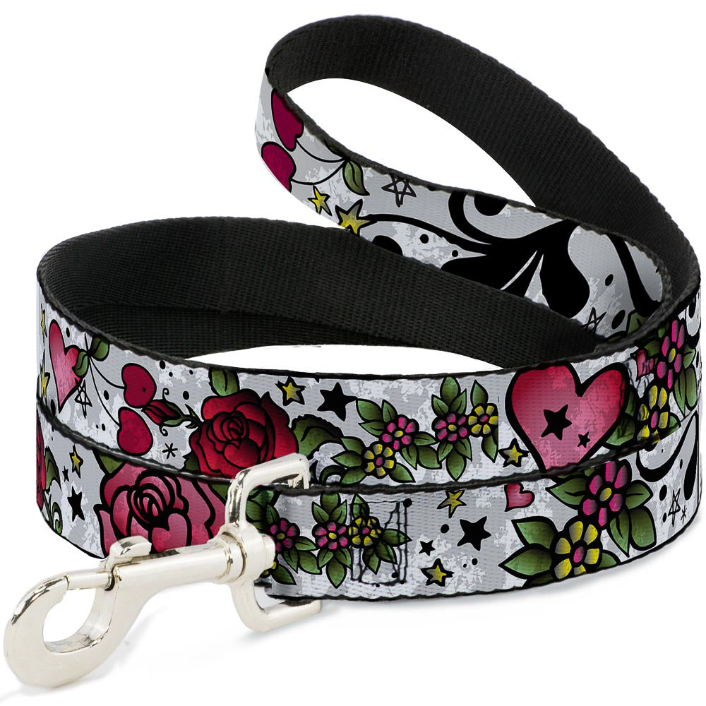 Dog Leash - Mom & Dad CLOSE-UP White Dog Leashes Buckle-Down