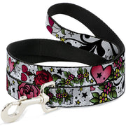 Dog Leash - Mom & Dad CLOSE-UP White Dog Leashes Buckle-Down
