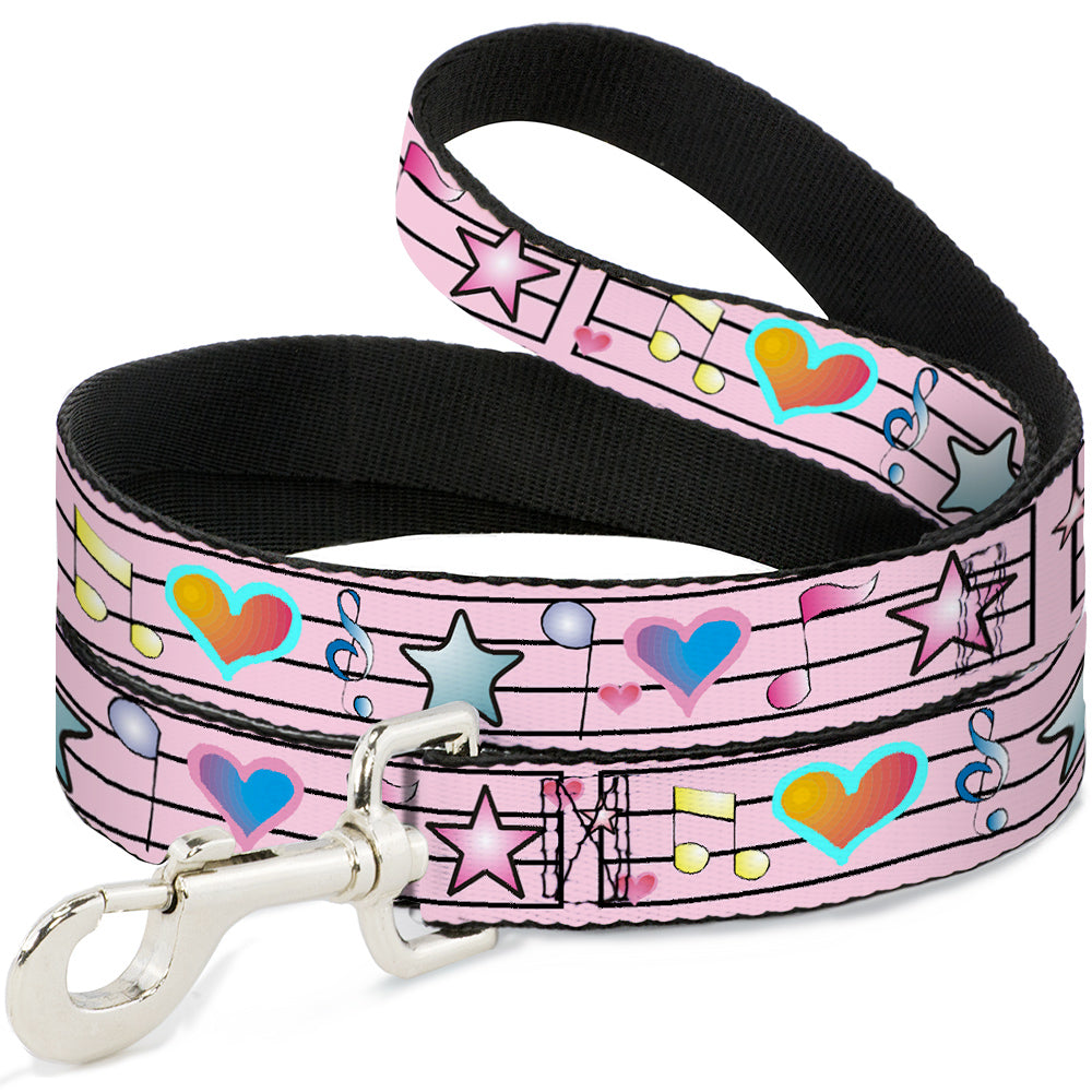 Dog Leash - Music Notes Pink Dog Leashes Buckle-Down
