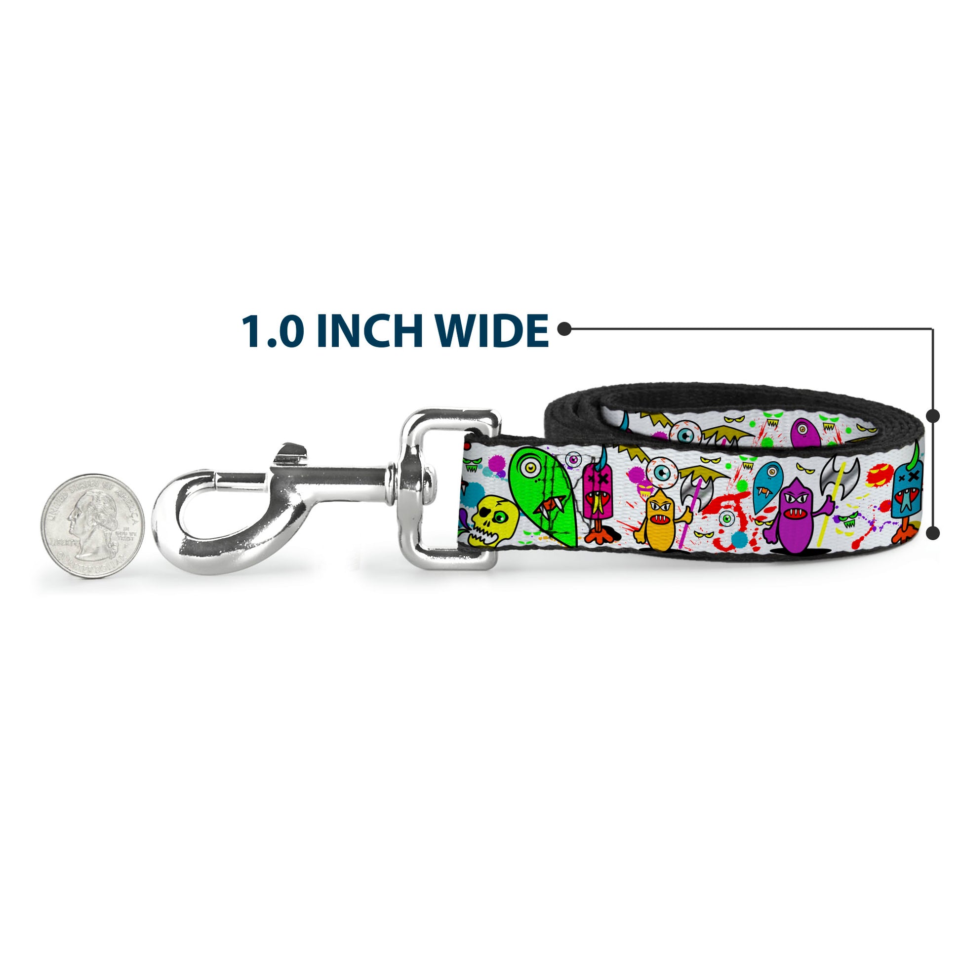 Dog Leash - Monsters White Dog Leashes Buckle-Down