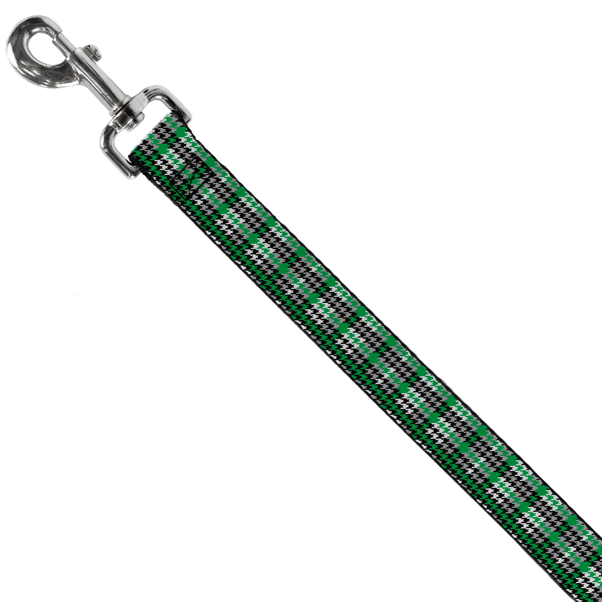 Dog Leash - Mini Houndstooth Green/Black/Gray Dog Leashes Buckle-Down