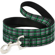 Dog Leash - Mini Houndstooth Green/Black/Gray Dog Leashes Buckle-Down