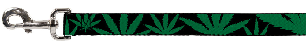 Buckle-Down Dog Leash - Marijuana Leaf Close-Up Dog Leashes Buckle-Down