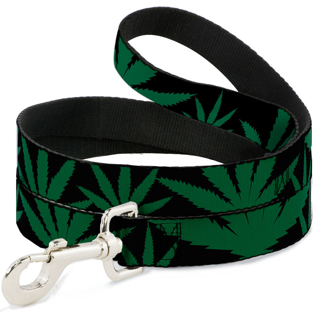 Buckle-Down Dog Leash - Marijuana Leaf Close-Up Dog Leashes Buckle-Down