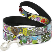 Dog Leash - Music Skulls Multi Color Dog Leashes Buckle-Down