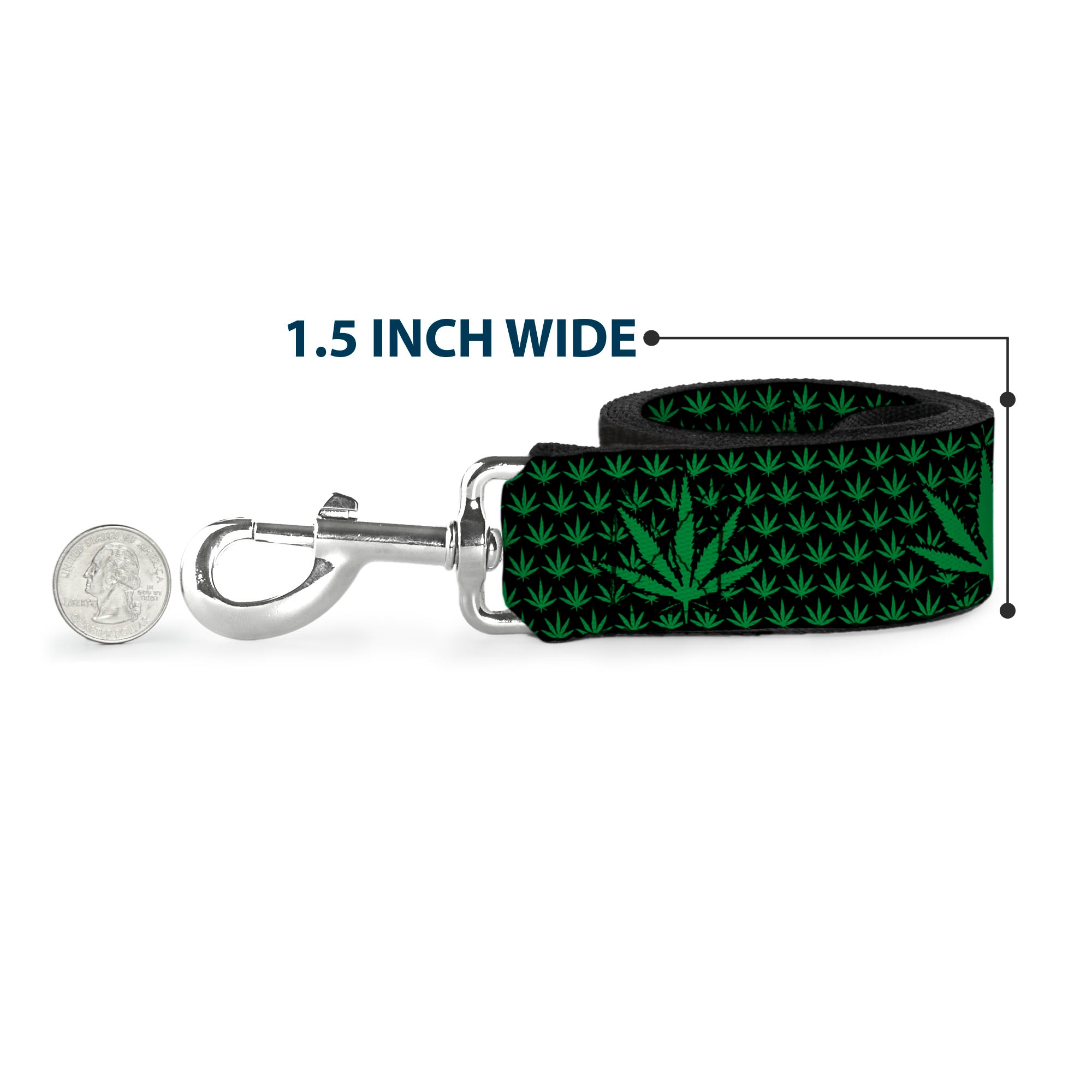 Buckle-Down Dog Leash - Marijuana Garden Black/Green Dog Leashes Buckle-Down