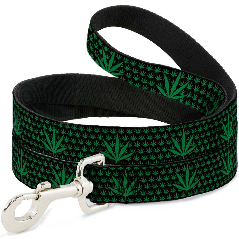 Buckle-Down Dog Leash - Marijuana Garden Black/Green Dog Leashes Buckle-Down