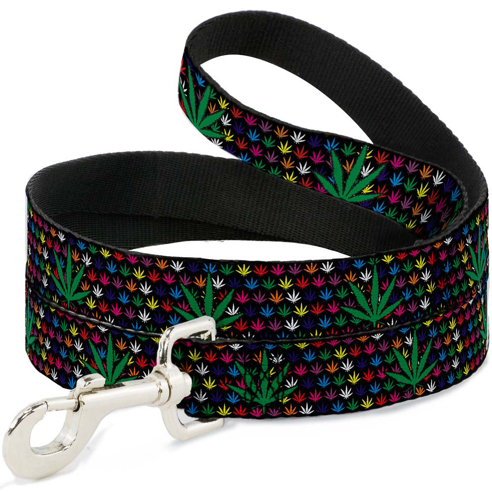 Buckle-Down Dog Leash - Marijuana Garden Black/Multi Color Dog Leashes Buckle-Down