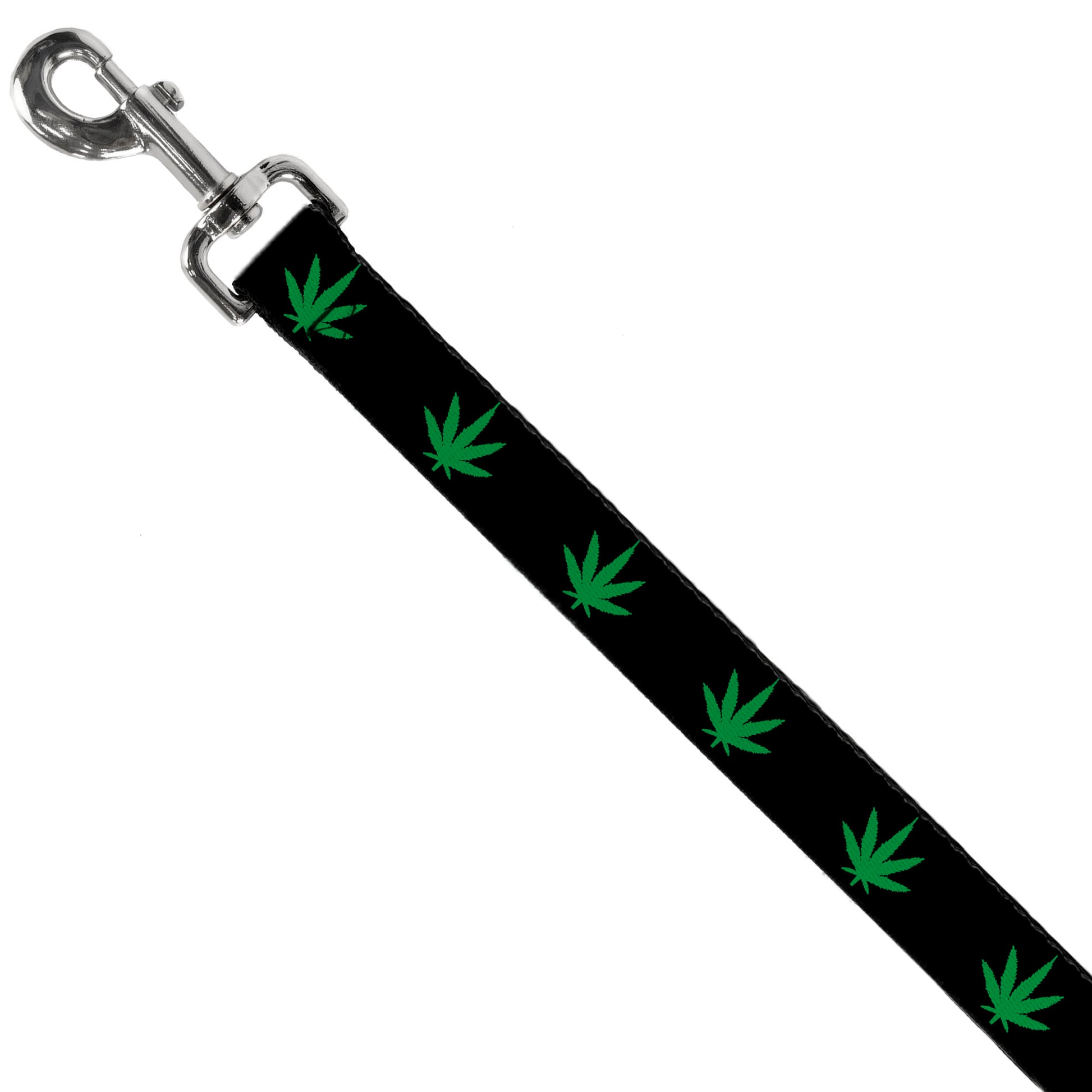 Buckle-Down Dog Leash - Marijuana Leaf Repeat Black/Green Dog Leashes Buckle-Down