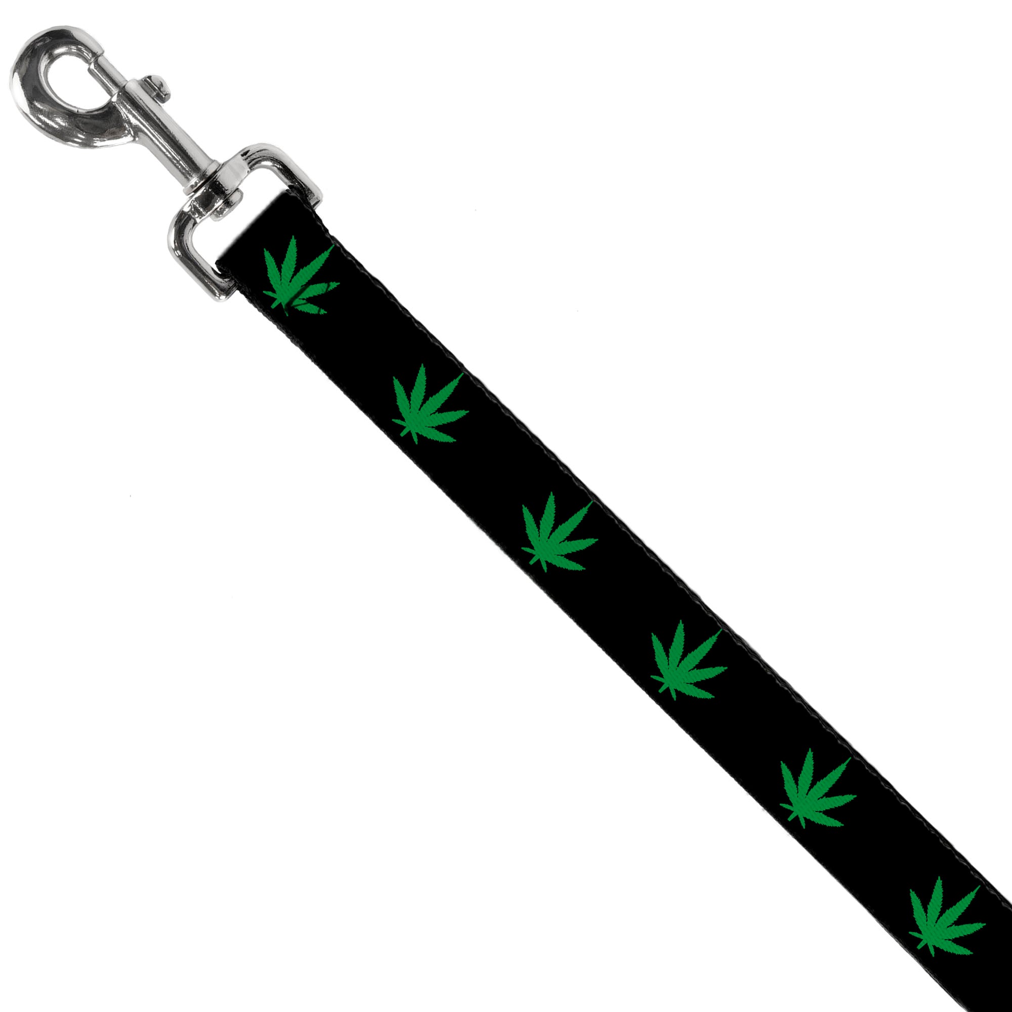 Buckle-Down Dog Leash - Marijuana Leaf Repeat Black/Green Dog Leashes Buckle-Down