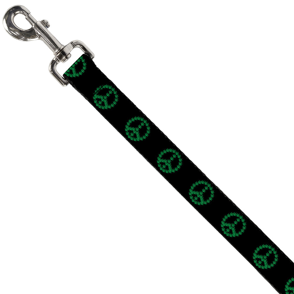 Buckle-Down Dog Leash - Marijuana Peace Repeat Black/Green Dog Leashes Buckle-Down