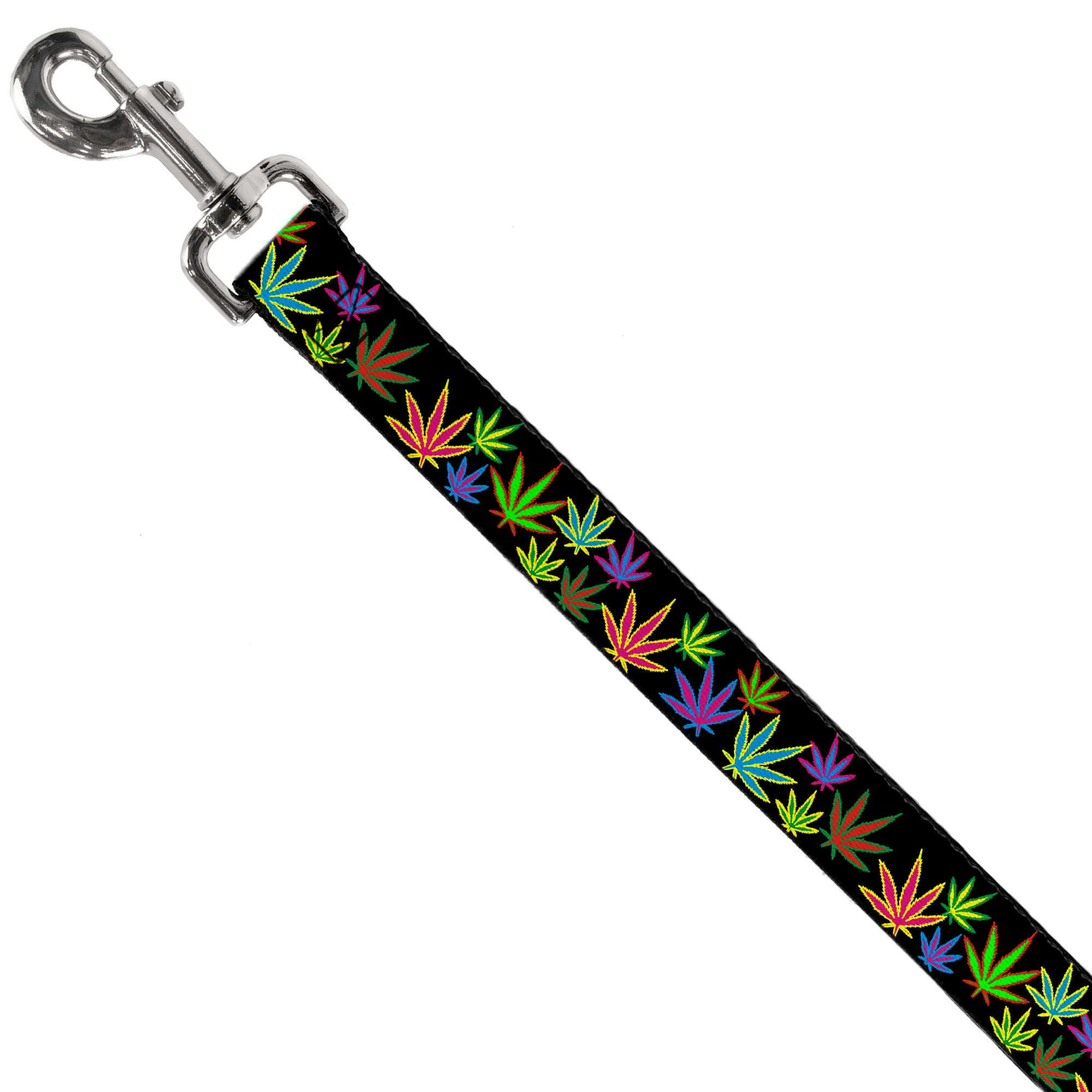 Buckle-Down Dog Leash - Multi Marijuana Leaves Black/Multi Color Dog Leashes Buckle-Down