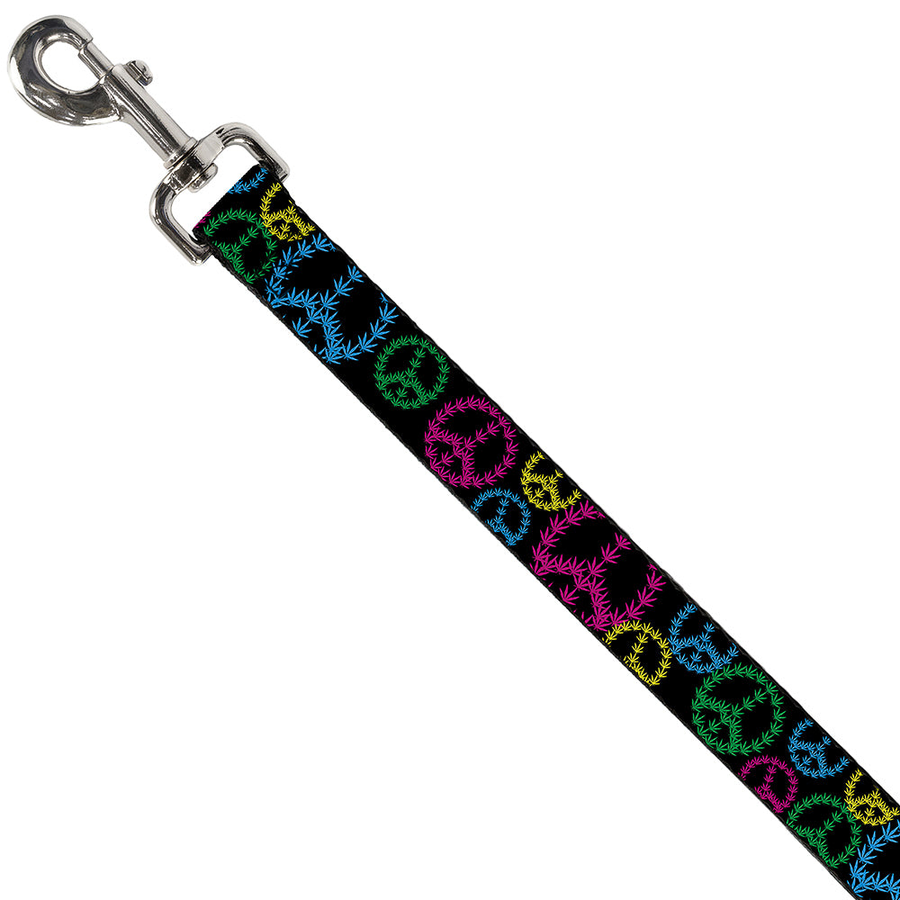 Buckle-Down Dog Leash - Multi Marijuana Peace Black/Multi Color Dog Leashes Buckle-Down