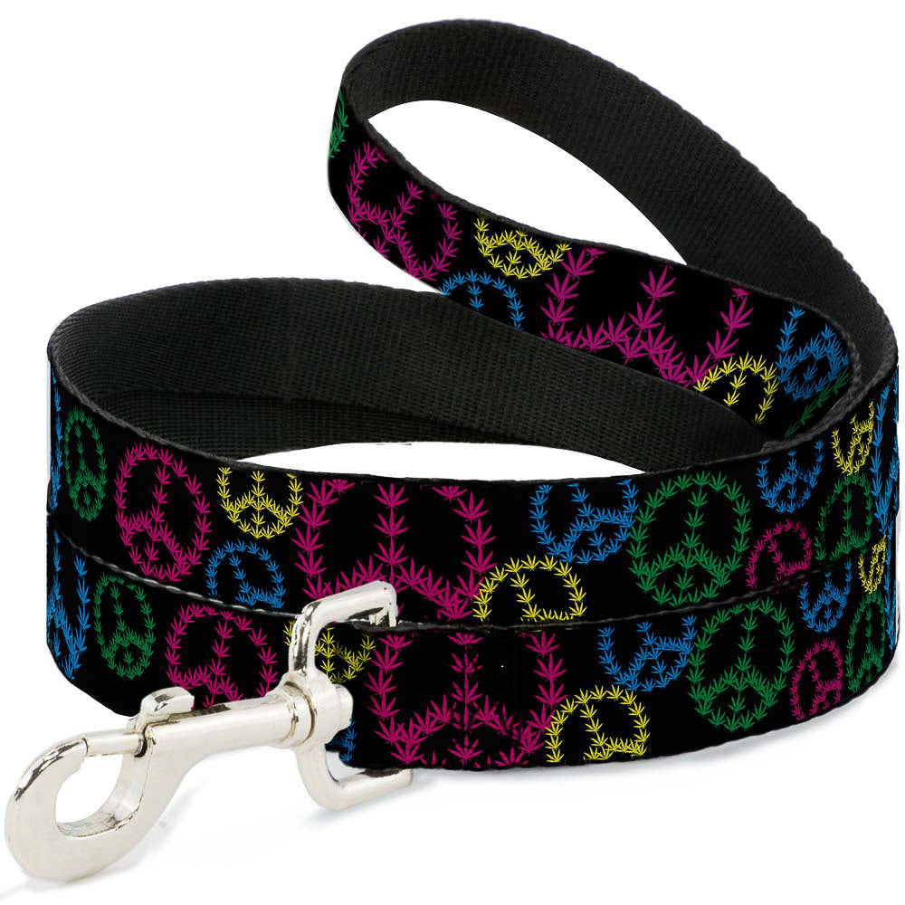 Buckle-Down Dog Leash - Multi Marijuana Peace Black/Multi Color Dog Leashes Buckle-Down