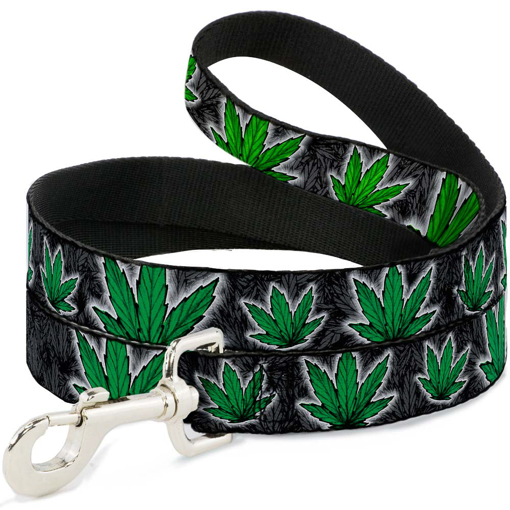 Buckle-Down Dog Leash - Marijuana Haze Black Dog Leashes Buckle-Down