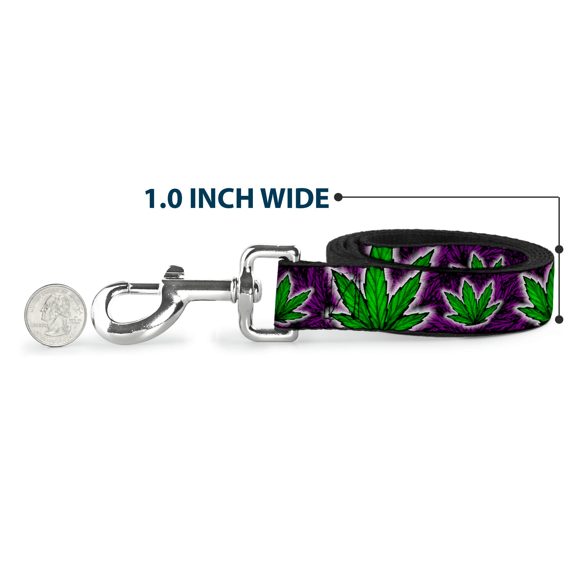 Buckle-Down Dog Leash - Marijuana Haze Purple Dog Leashes Buckle-Down