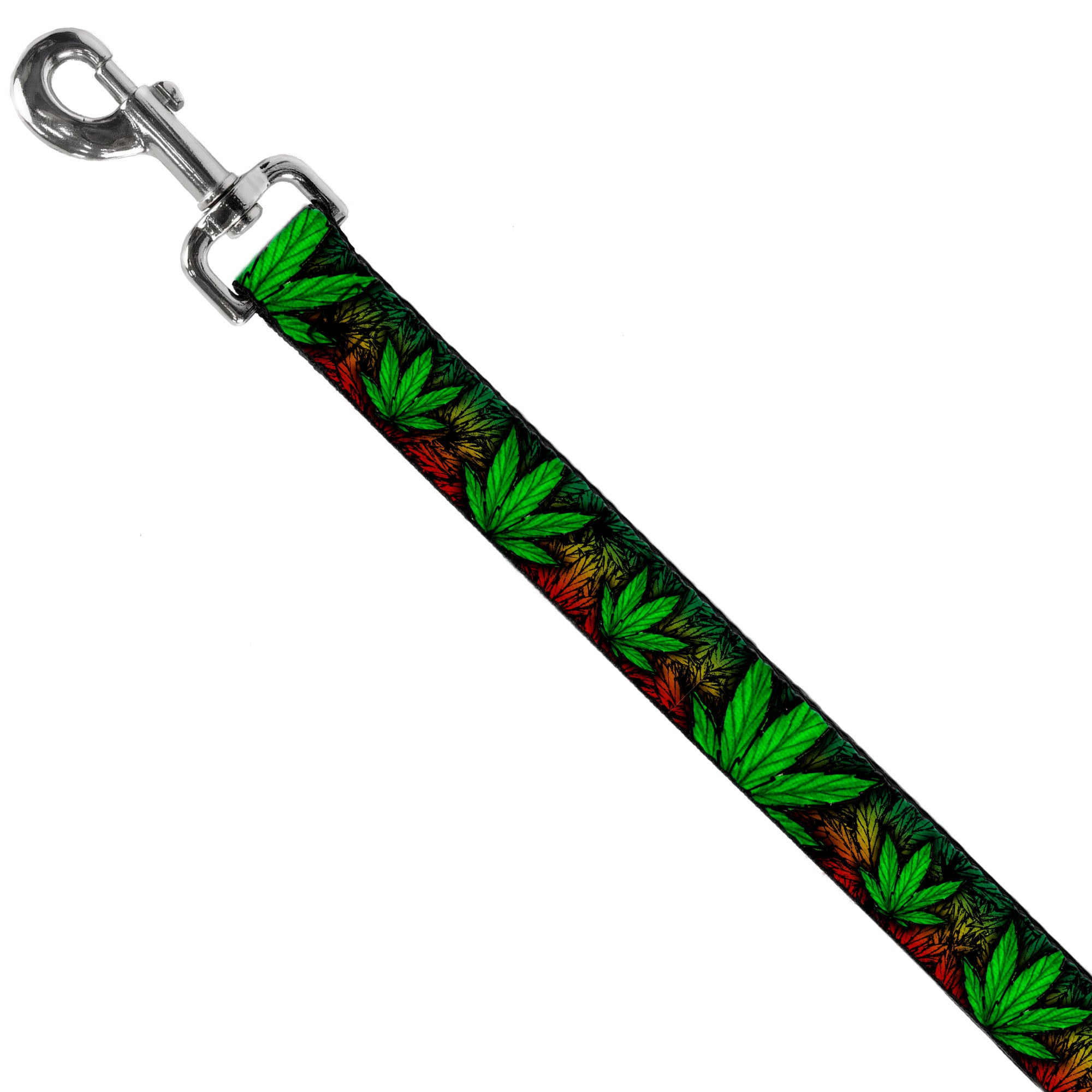 Buckle-Down Dog Leash - Marijuana Haze Rasta/Black Dog Leashes Buckle-Down