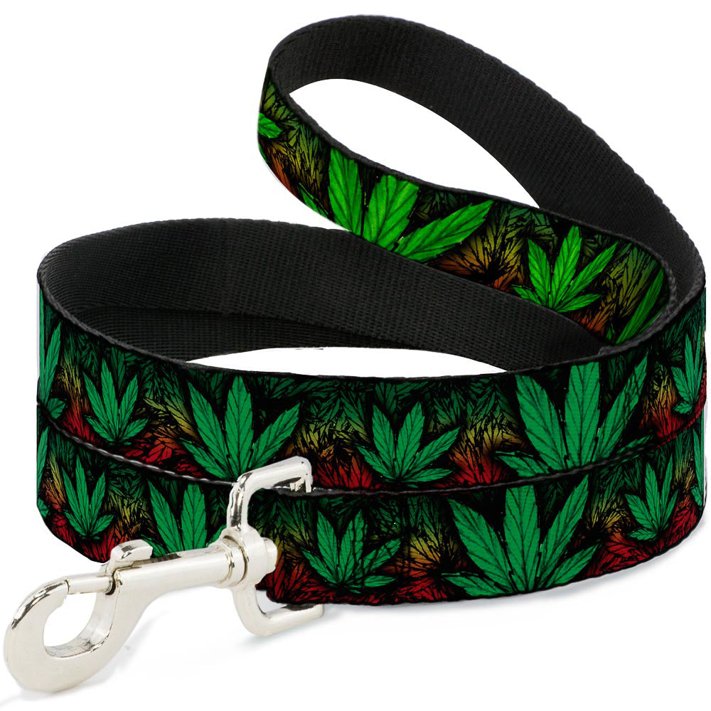 Buckle-Down Dog Leash - Marijuana Haze Rasta/Black Dog Leashes Buckle-Down