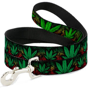 Buckle-Down Dog Leash - Marijuana Haze Rasta/Black Dog Leashes Buckle-Down