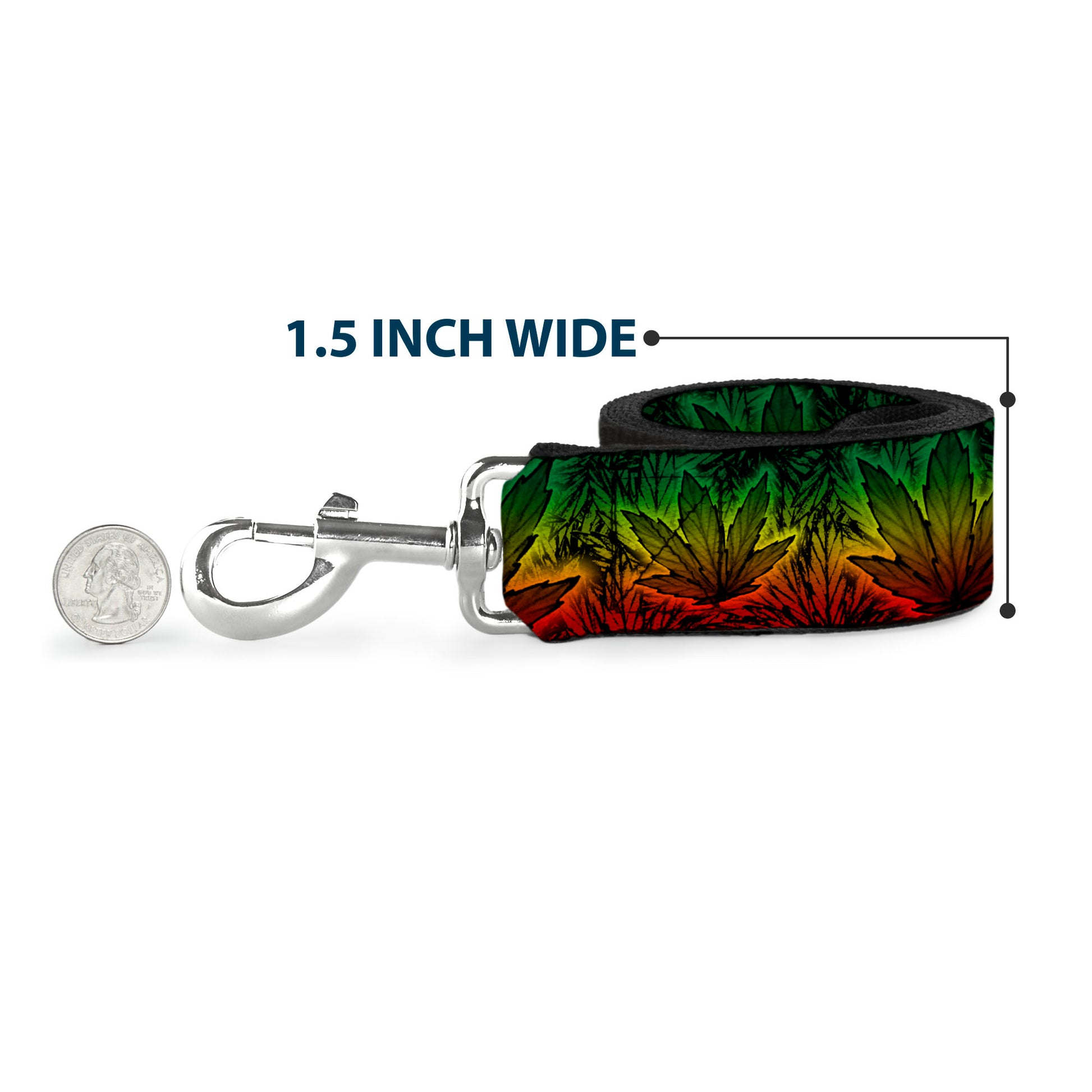 Buckle-Down Dog Leash - Marijuana Haze Rasta/Rasta Dog Leashes Buckle-Down