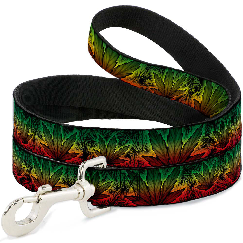 Buckle-Down Dog Leash - Marijuana Haze Rasta/Rasta Dog Leashes Buckle-Down