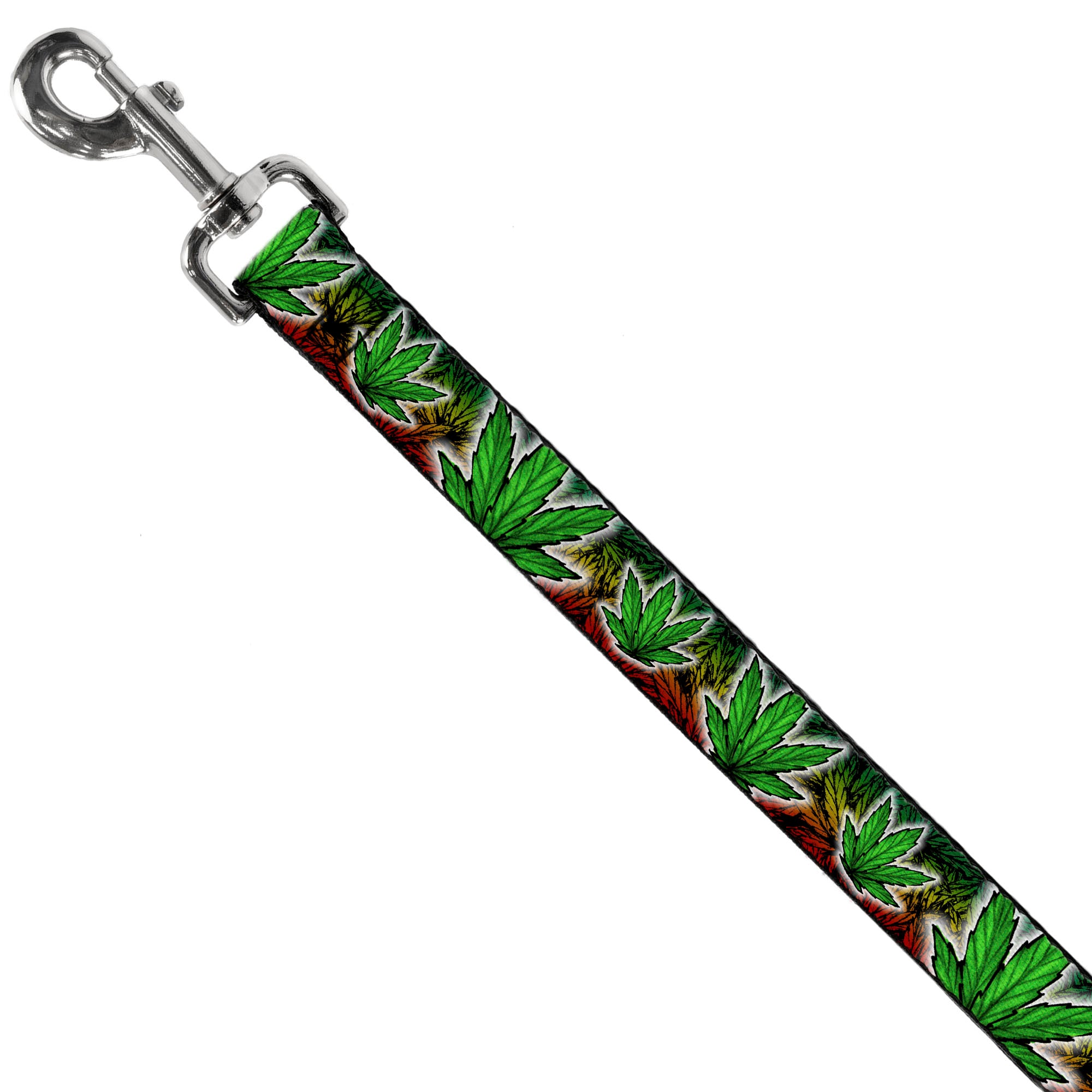 Buckle-Down Dog Leash - Marijuana Haze Rasta/White Dog Leashes Buckle-Down