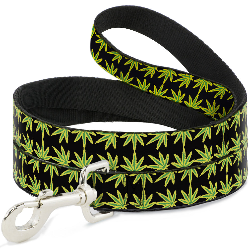 Buckle-Down Dog Leash - Marijuana Reflection Black/Yellow/Green Dog Leashes Buckle-Down