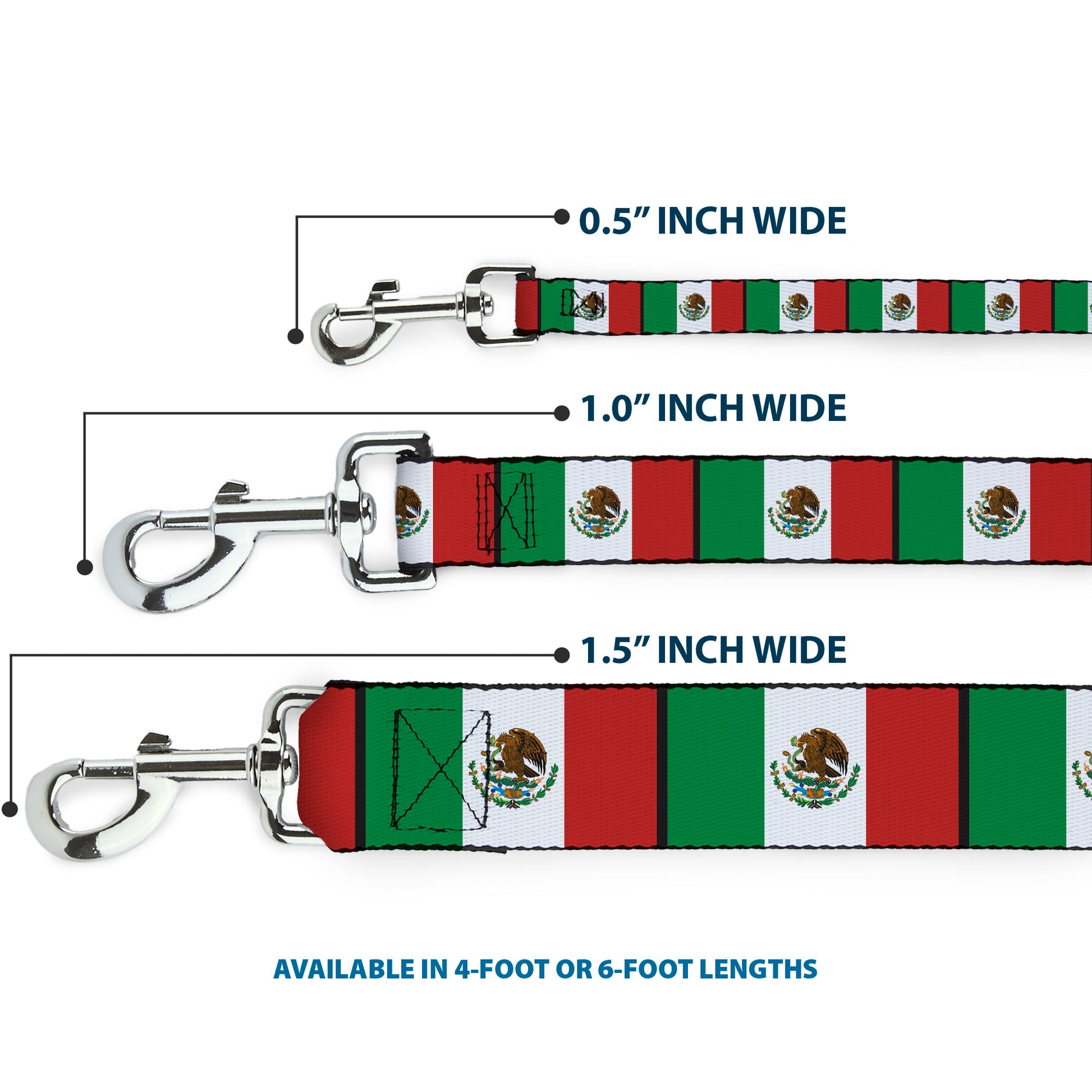 Dog Leash - Mexico Flags Dog Leashes Buckle-Down