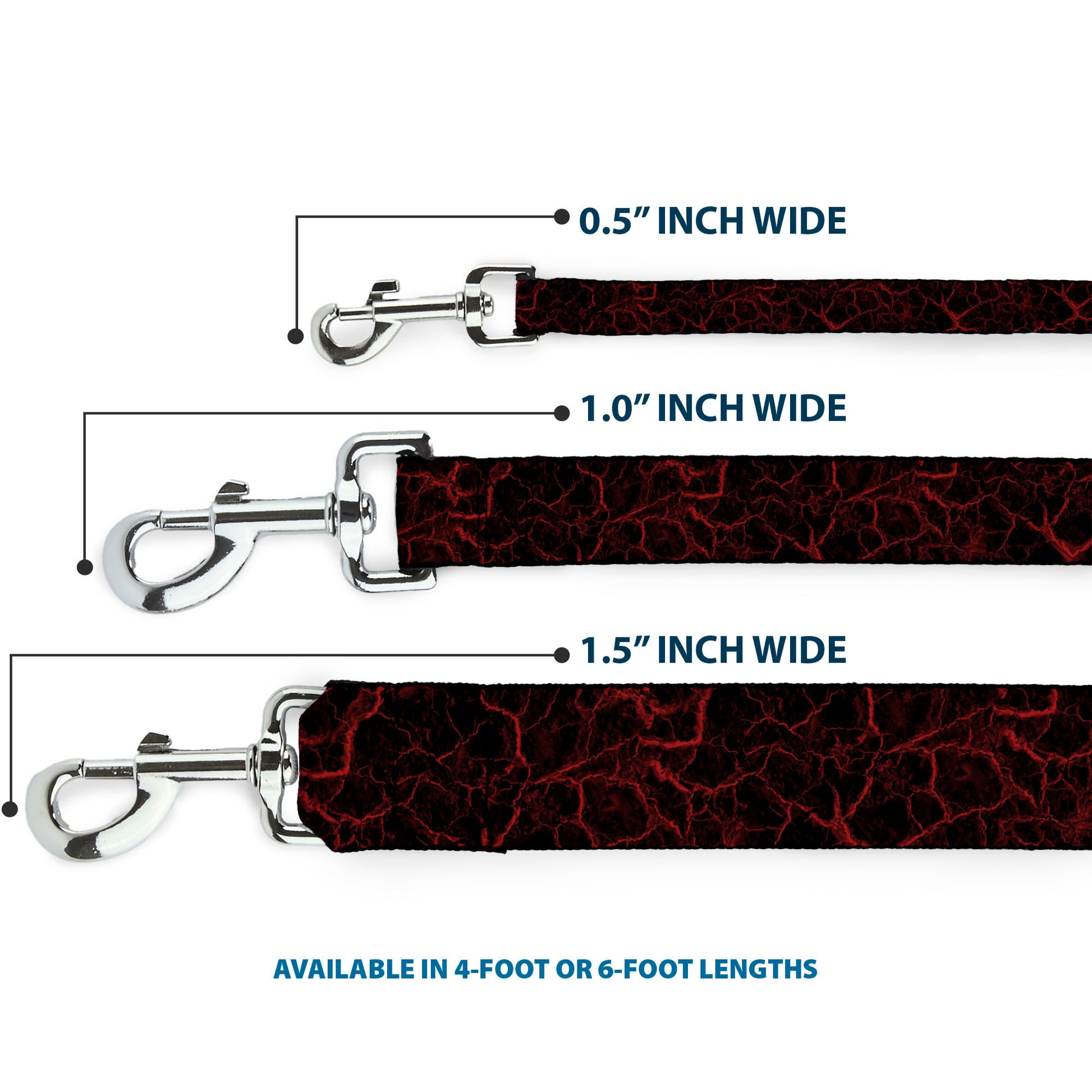 Dog Leash - Marble Black/Red Dog Leashes Buckle-Down