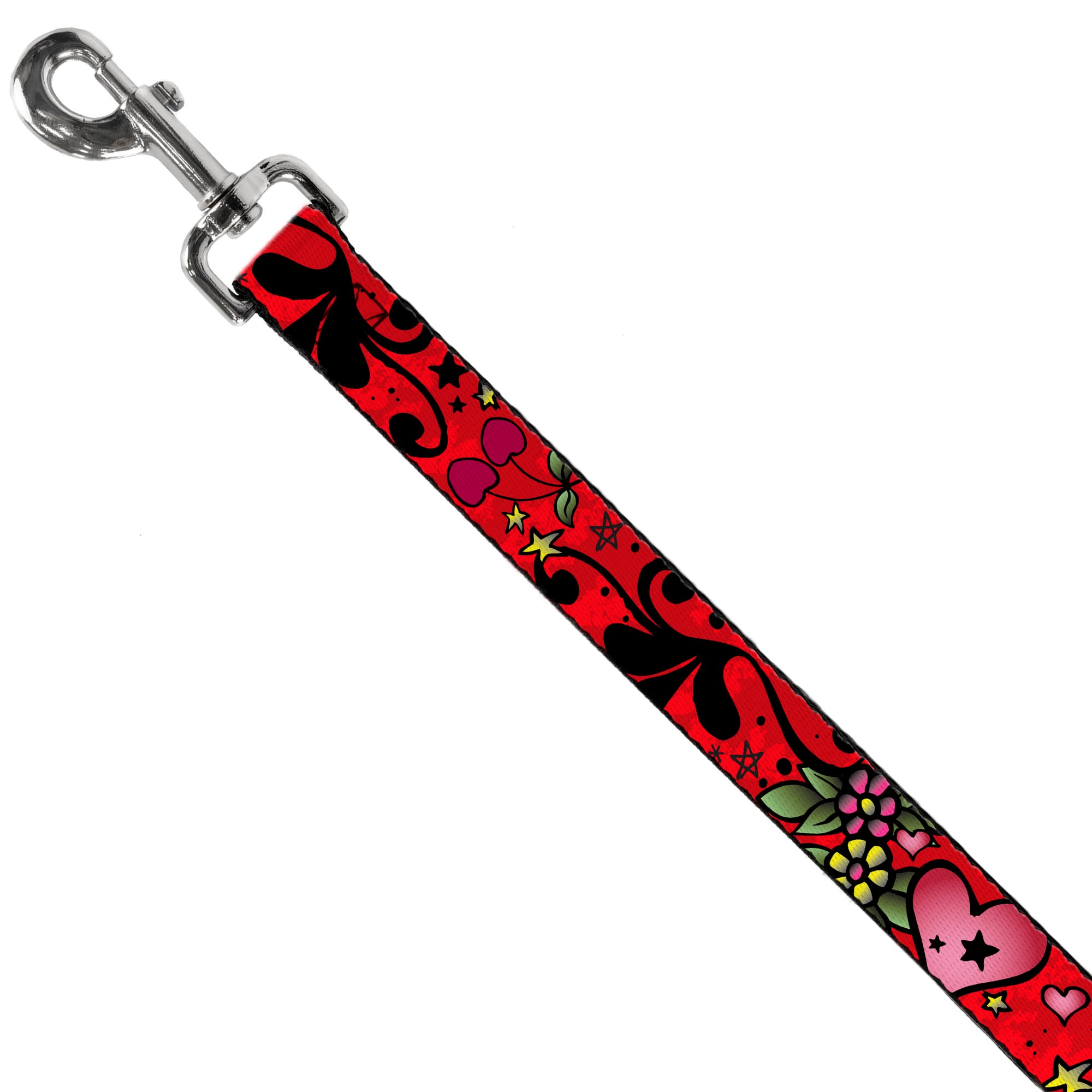 Dog Leash - Mom & Dad CLOSE-UP Red Dog Leashes Buckle-Down