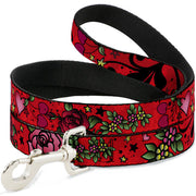 Dog Leash - Mom & Dad CLOSE-UP Red Dog Leashes Buckle-Down