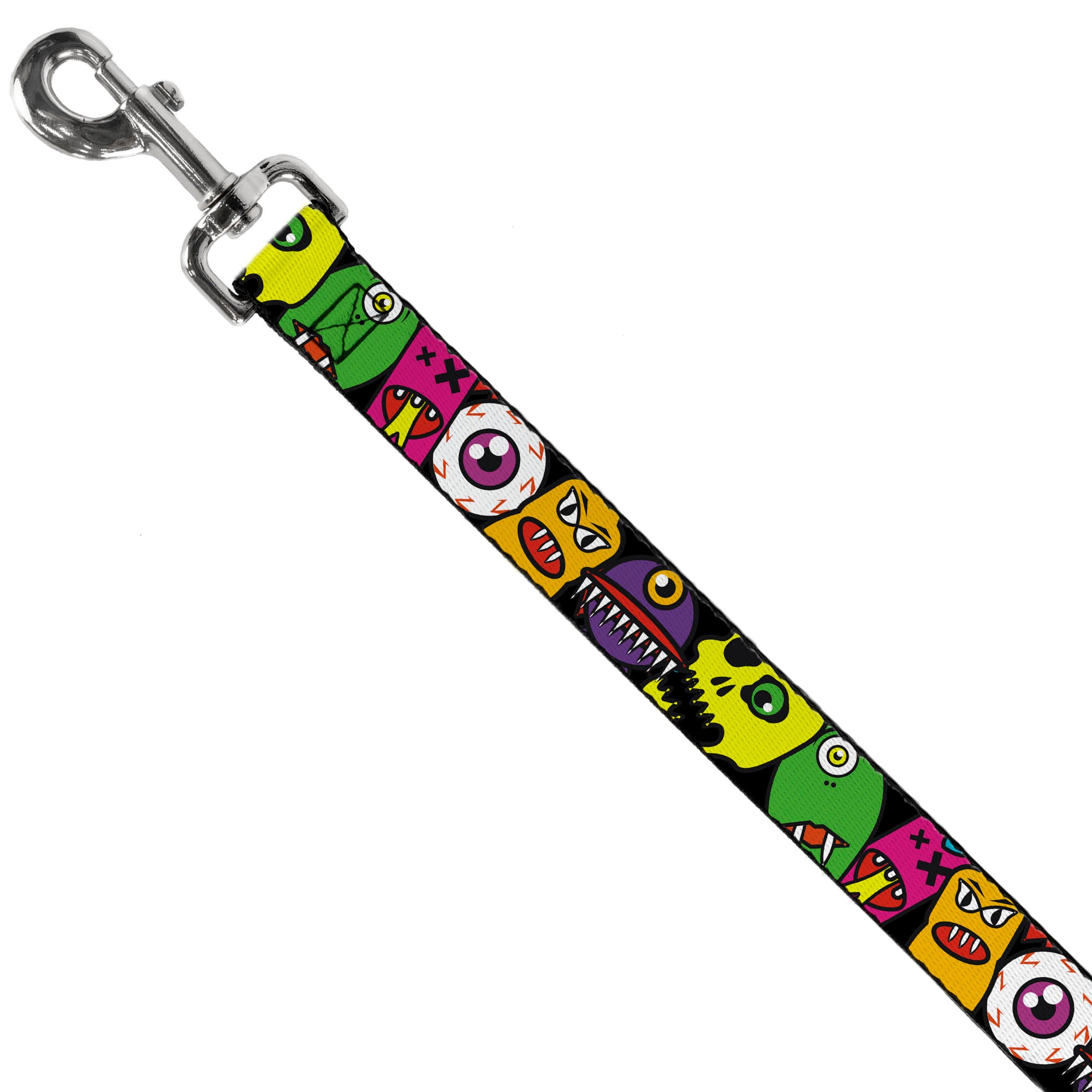 Dog Leash - Monsters CLOSE-UP Black Dog Leashes Buckle-Down
