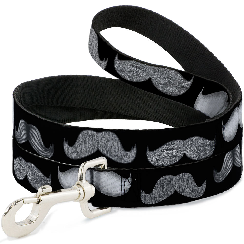Dog Leash - Mustaches Black/Sketch Dog Leashes Buckle-Down