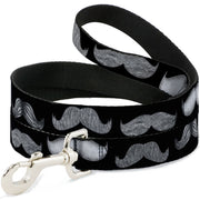 Dog Leash - Mustaches Black/Sketch Dog Leashes Buckle-Down