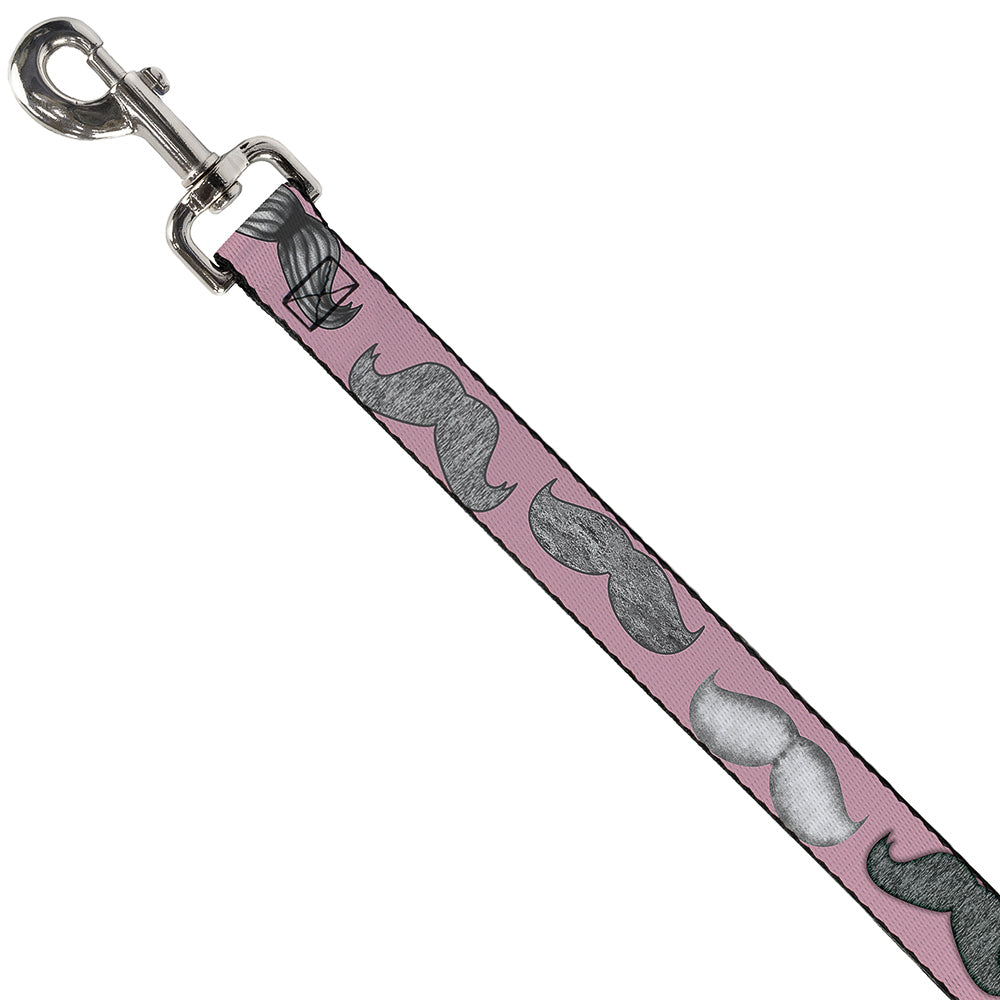Dog Leash - Mustaches Pink/Sketch Dog Leashes Buckle-Down