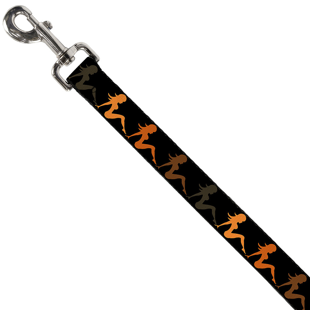 Dog Leash - Mud Flap Girl Repeat Black/Orange Fade Dog Leashes Buckle-Down