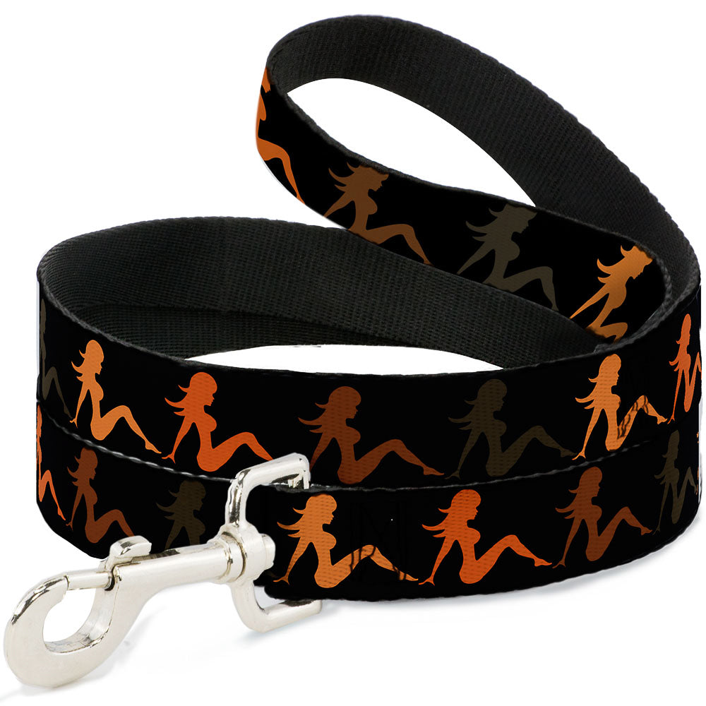 Dog Leash - Mud Flap Girl Repeat Black/Orange Fade Dog Leashes Buckle-Down