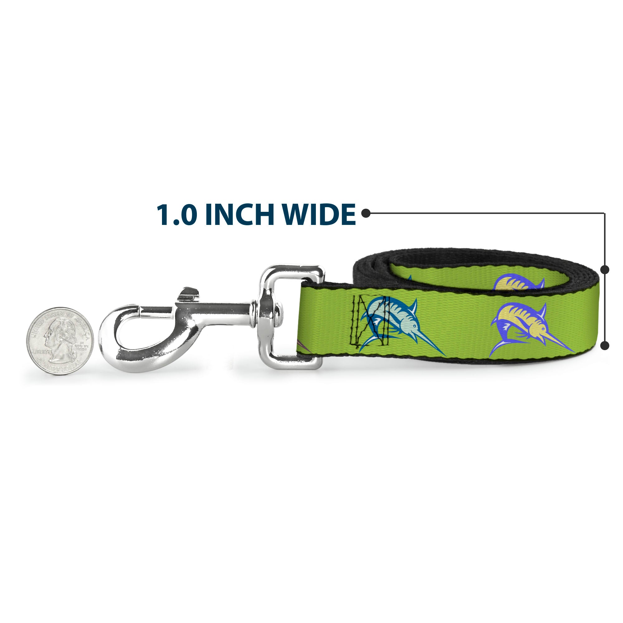 Dog Leash - Marlin Green/Multi Color Dog Leashes Buckle-Down