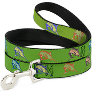 Dog Leash - Marlin Green/Multi Color Dog Leashes Buckle-Down
