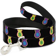 Dog Leash - Money Bags Black/Multi Color Dog Leashes Buckle-Down