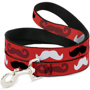 Dog Leash - Mustaches Red/Brown/White/Black Dog Leashes Buckle-Down