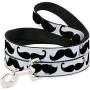 Dog Leash - Multi Mustaches Sketch White/Black Dog Leashes Buckle-Down