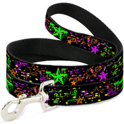 Dog Leash - Nautical Star Splatter Black/Neon Dog Leashes Buckle-Down