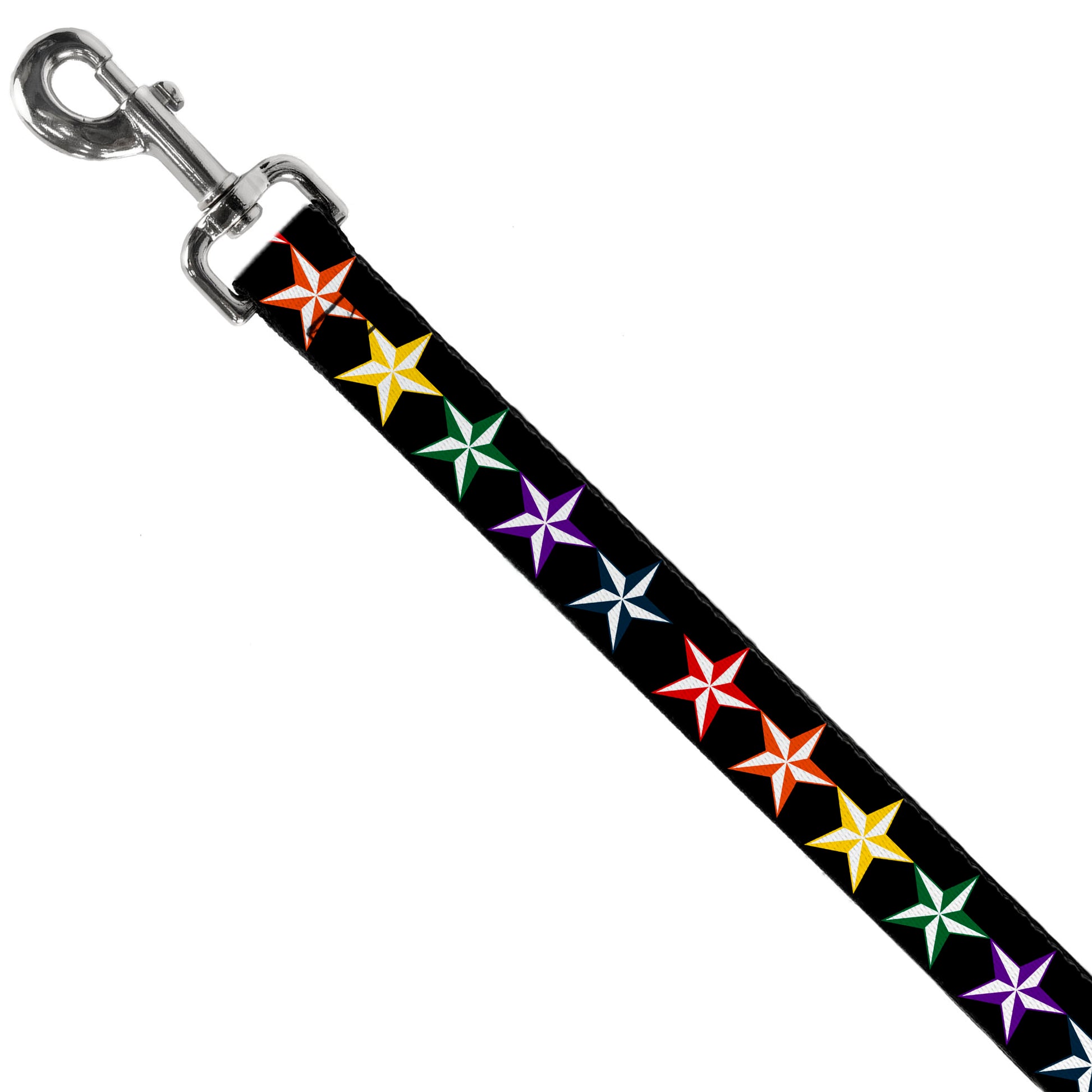 Dog Leash - Nautical Star Black/Multi Color Dog Leashes Buckle-Down