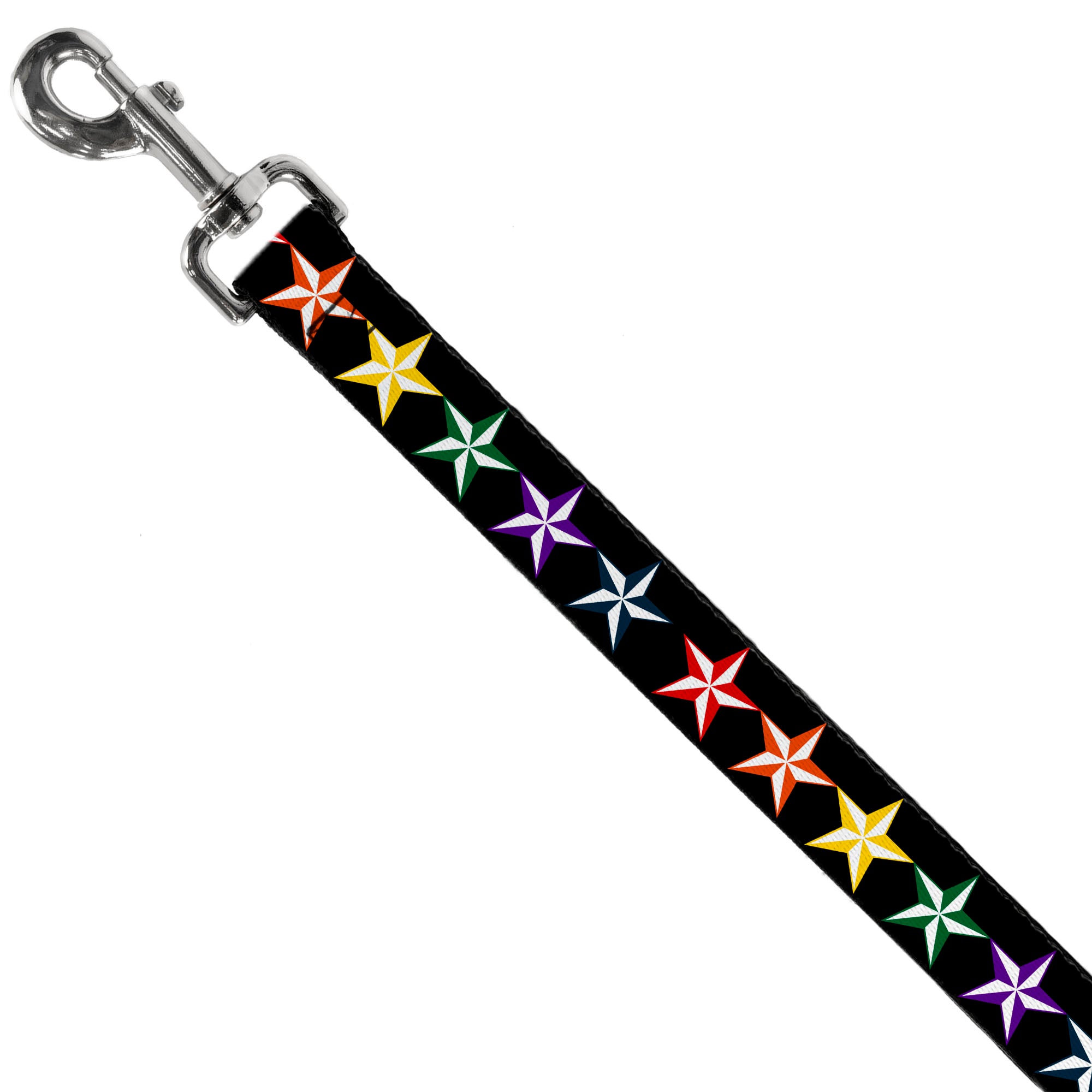 Dog Leash - Nautical Star Black/Multi Color Dog Leashes Buckle-Down