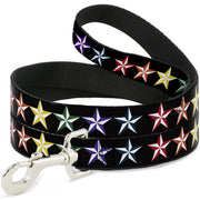 Dog Leash - Nautical Star Black/Multi Color Dog Leashes Buckle-Down