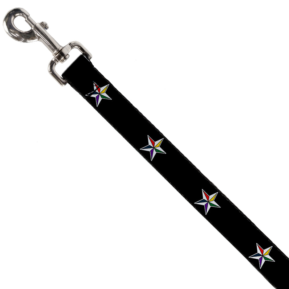 Dog Leash - Nautical Star Black/White/Multi Color Dog Leashes Buckle-Down