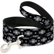 Dog Leash - Navajo Gray/Black/Gray/White Dog Leashes Buckle-Down