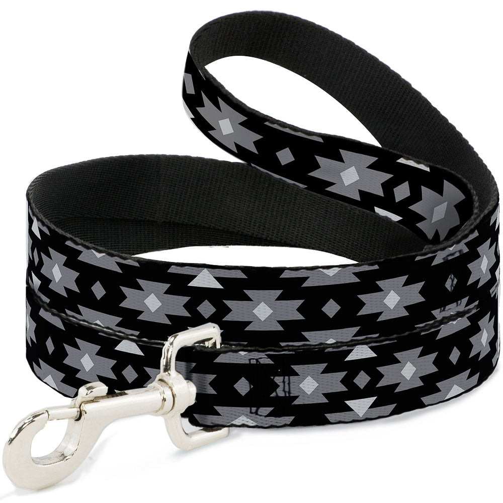 Dog Leash - Navajo Gray/Black/Gray/White Dog Leashes Buckle-Down