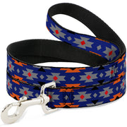 Dog Leash - Navajo Gray/Blue/Orange/Black Dog Leashes Buckle-Down